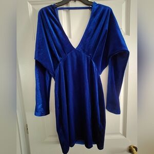 Double Crazy Blue Velvet Dress